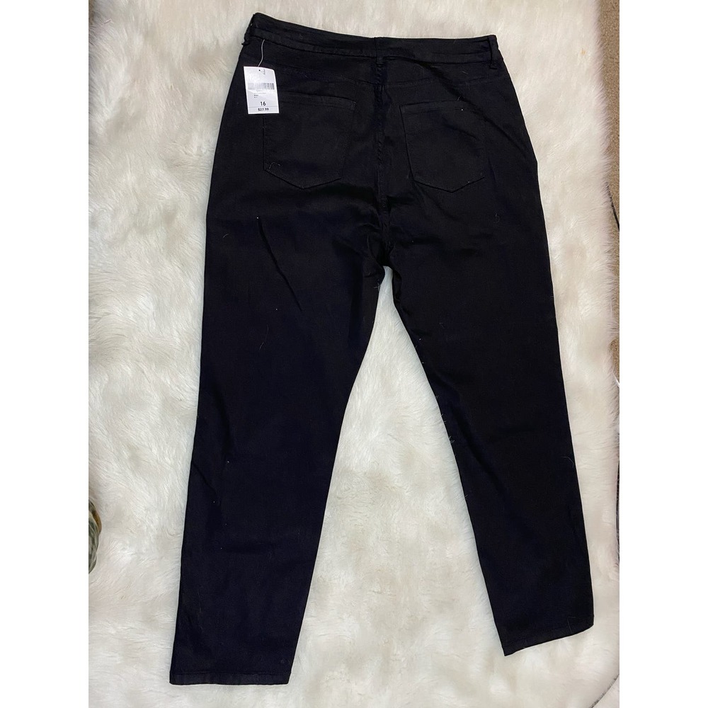 NWT Forever 21 size 16 women black straight leg jeans 0079